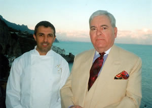 Chef Alberto Annarumma with Francis Bown, Grand Hotel Convento di Amalfi